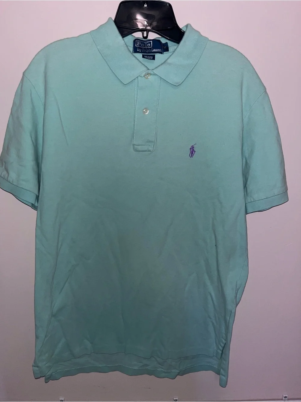 Ralph Lauren Polo Shirt in Mint Green with Purple Pony
